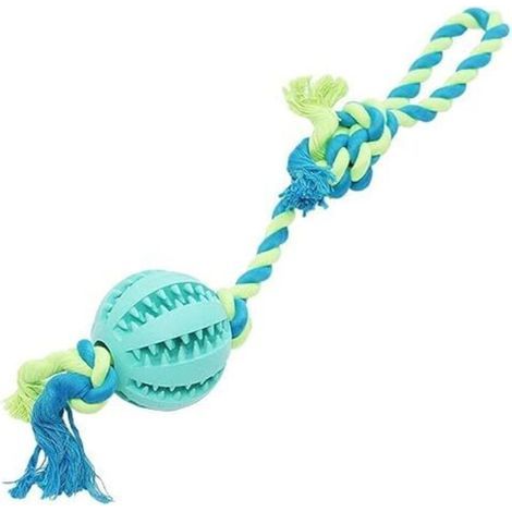 Pelota de adiestramiento para perros de goma segura, juguete para limpieza dental para perros y gatos (1/4)