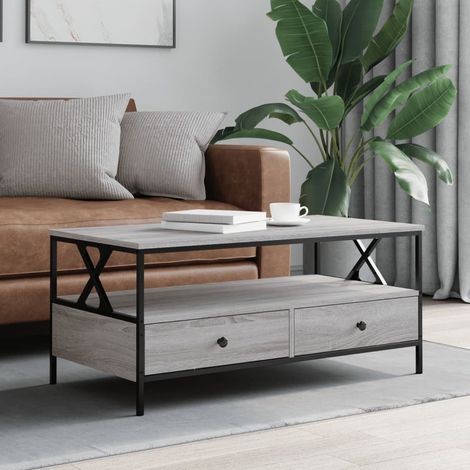 Mesa de centro madera de ingeniería gris Sonoma 100x51x45 cm vidaXL (1/5)