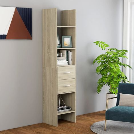 Bibliothèque, Étagère de Rangement, Meuble pour Dossier, Armoire de Rangement Chêne sonoma 40x35x180 cm Aggloméré AXZ43433 (1/5)