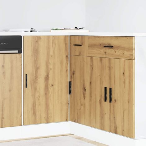 Meuble sous évier-Meuble bas pour évier "Lyon" Chêne artisanal Bois d'ingénierie (1/5)