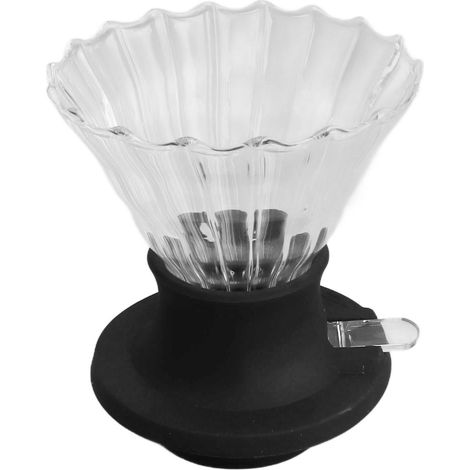 Kaffeefilter mit Kaffeefilter, hitzebeständig, Borosilikatglas, handlich, konisch, L-Tassen (1/5)