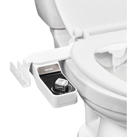 VEVOR Attacco per WC Bidet da 7 mm, Attacco per Sedile WC Ultrasottile con 2 Ugelli Retrattili e Pressione dellAcqua Regolabile, Spruzzatore di Acqua Fredda non Elettrico, Anteriore e posteriore
