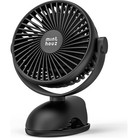 Ventilateur à Pince avec Clip, Ventilateur USB Rechargeable 8000mAh, 4 Vitesses, Rotation 360°, Longue Autonomie Silencieux, Mini Portable pour Bureau Camping Poussette Maison (1/5)