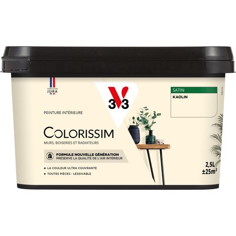 Peinture murale intérieure Colorissim® V33 Kaolin Satin 2,5L (1/5)