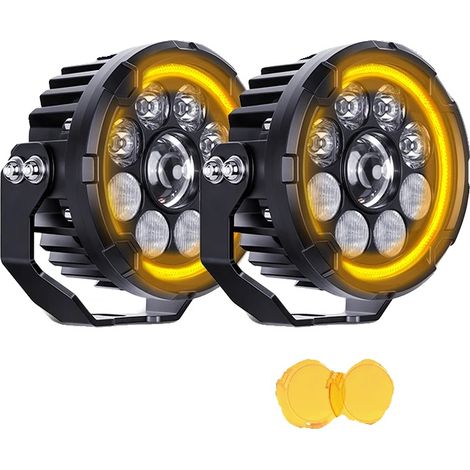 Lampe de travail LED, luminosité supérieure, design étanche, Élevé Bas Jaune DRL (1/2)
