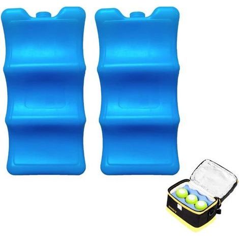 BelleRise - 2er-Pack Kühlakkus, wiederverwendbar, geeignet für Kühlschränke und Kühltaschen, 600 ml (blau) (1/5)