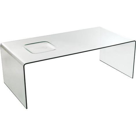 Tavolino Rettangolare in Vetro 120x60x42cm TFT Glass Trasparente (1/4)