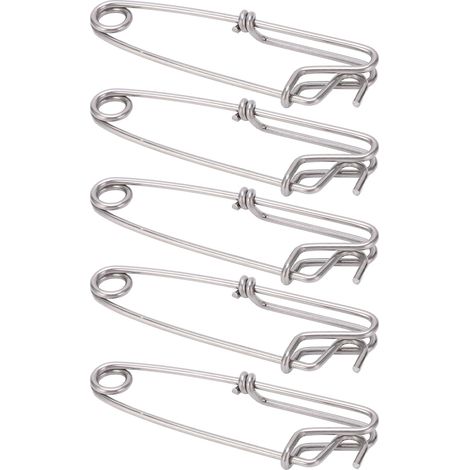 Lot de 5 mousquetons à long manche avec émerillon, connecteurs de pêche en mer, œillet fermé et boucle de suspension à dégagement rapide, 2,6 cm x 100 mm (1/5)