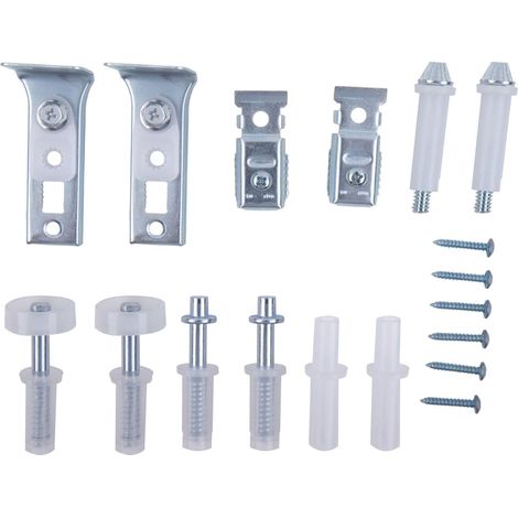 Shine Home Kit de réparation de porte pliante 18 pièces pour portes accordéon et de poche, comprenant pivots, supports, roues de guidage et vis, quincaillerie complète pour remplacement et installatio