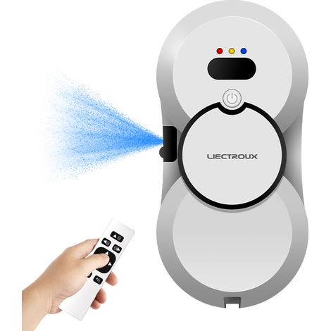 Liectroux HCR-10 Elektrischer Fensterputzroboter, Ultraschall-Wasserspray, KI-Routing, bürstenloser Motor, 30-ml-Wassertank, Weiß, 5 JAHRE GARANTIE
