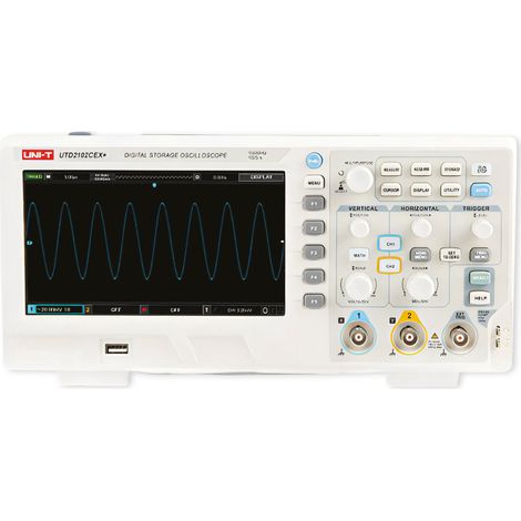 Oscilloscope numérique UNI-T UTD2102CEX+, 2 canaux, 100 MHz