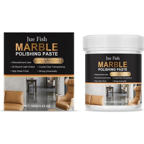 Pâte à polir pour marbre, quartz et pierre, idéale pour nettoyer les rayures et raviver l'éclat des comptoirs de cuisine. 100 g (1/3)