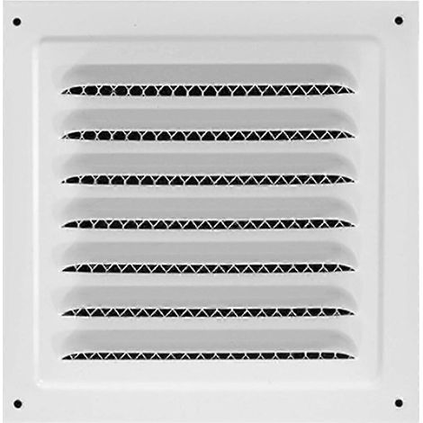Grille de ventilation métallique à mailles serrées pour plafond, cuisine ou mur latéral, 15 cm x 15 cm, blanche, 25 cm x 25 cm (1/3)