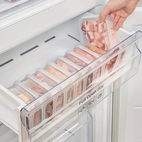 Lot de 10 boîtes de congélation rapide - Organisateurs empilables et résistants en plastique pour la viande, les légumes, la préparation des repas, le réfrigérateur et le congélateur