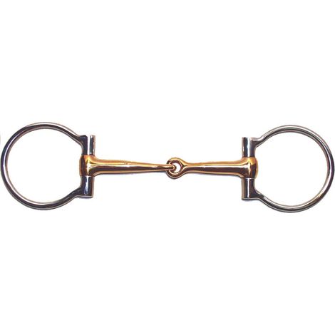 Filetto western a D in inox e rame con imboccatura in rame da 12 mm