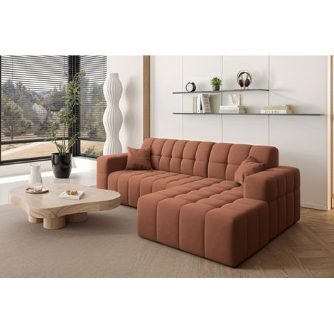 Ecksofa L-förmiges Nimes-Eckmöbel links/rechts Kupfer Rechts (1/5)