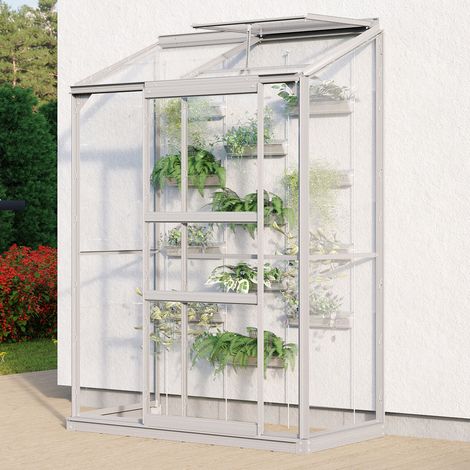 Vitavia Anlehn-Gewächshaus "Styx 900", aluminium eloxiert, 0,9 m², 3 mm ESG (1/3)