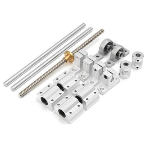 15 pièces/ensemble 400mm axe optique rail de guidage roulement siège guide linéaire support d'arbre jeu de vis trapézoïdal jeu de vis (1/5)