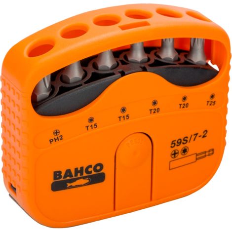 Bahco 1/4 Bitsatz für Phillips- und TORX-Schrauben 22 mm x 65 mm x 75 mm - 7-tlg. (1/3)