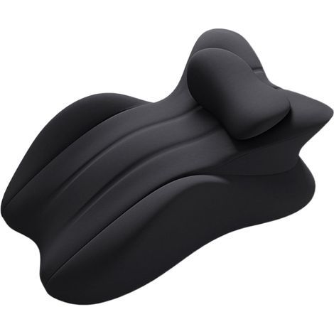 Lumbar Support Pillow, Ergonomic Cushion for Back and Reading - Washable, Breathable, Ergonomic Cover, Black (1/5)