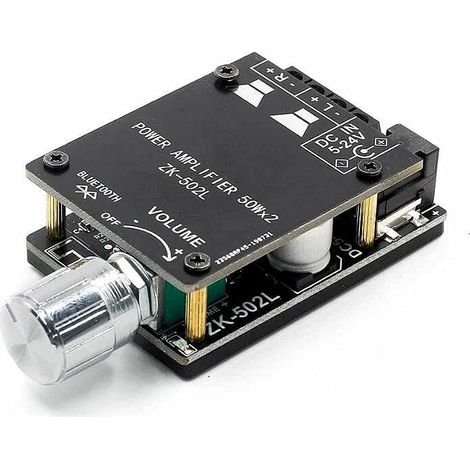 Mini amplificatore di potenza digitale Bluetooth 5.0 TPA3116 da 2x50W con interruttore e volume regolabile, completo di custodia. (1/5)