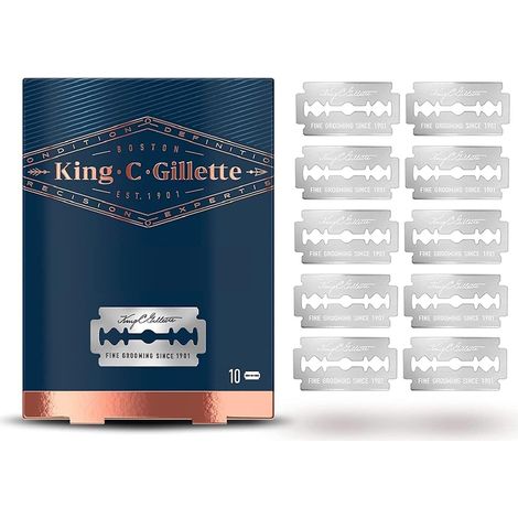 GILLETTE KING C. DA UOMO LAMETTE DI RICAMBIO PER RASOIO CONFEZIONE DA 10 PZ (1/3)