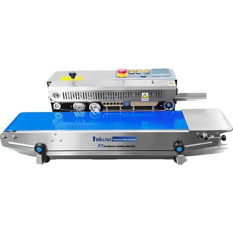 Máquina de sellado continuo, fabricada en acero inoxidable de grado alimenticio, alta velocidad de sellado, acero inoxidable (1/2)