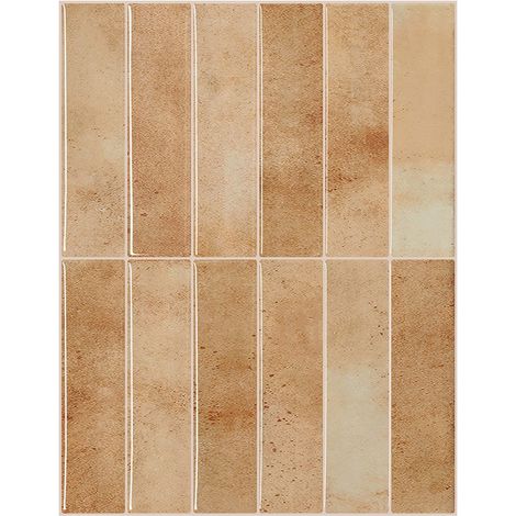 Lot de 10 crédences adhésives pour cuisine, salle de bain, carrelage mural, Marron clair