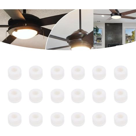Junta de ventilador con amortiguación de ruido – Juego de 18 piezas – Amortiguadores de goma blanca para reducción de ruido y amortiguación de movimiento – 1,4 cm de diámetro (1/5)