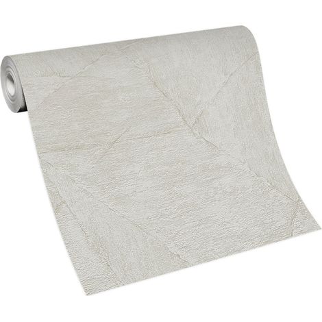 BRICOFLOR Papier Peint graphique beige Papier Peint intissé imitation pierre pour salon, cuisine & plus Tapisserie fausse pierre beige (1/4)