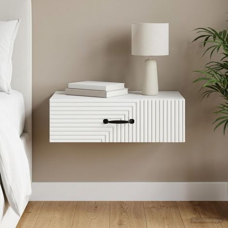 vidaXL Table d'appoint murale Blanc 59 x 34,5 x 17 cm