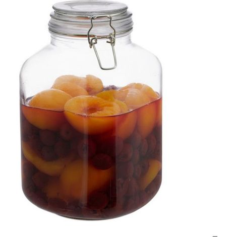 Bocal En Verre - 3 Litres - Fermeture À Étrier Et Joint Caoutchouc - Conservation Hermétique - Pour Légumes Fruits Aliments Secs Liqueurs - 1 Pièce (1/5)