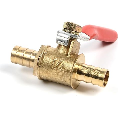 Vanne à bille en laiton, raccord de tuyau cannelé de 8 mm, adaptateur de connecteur de robinet pour eau, gaz, huile