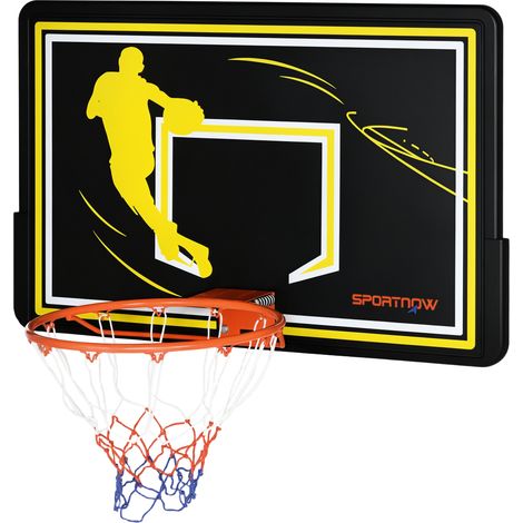 Panier de basket mural - structure acier - accessoires montage inclus - noir