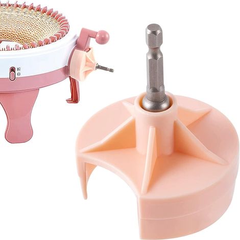 Adaptateur pour machine à tricoter avec perceuse, adaptateur de tricot rapide pour Sentro 22, 40, 48, Jamit, avec adaptateur pour tournevis à embout hexagonal en acier (rose) (1/5)
