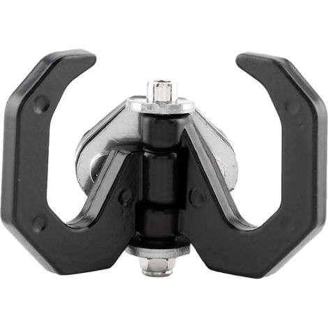 Support de fixation universel en alliage d'aluminium pour sacoche de moto, noir/argent. (1/5)