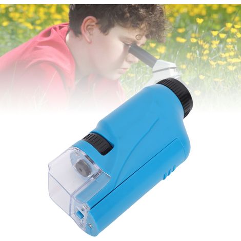 Microscope de poche à grossissement 60X-120X avec éclairage LED, microscope portable pour étudiants et expériences scientifiques (1/4)