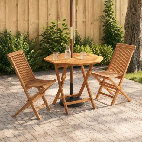 vidaXL Ensemble de Bistro de Jardin Pliable 3 Pièces Naturel (1/5)