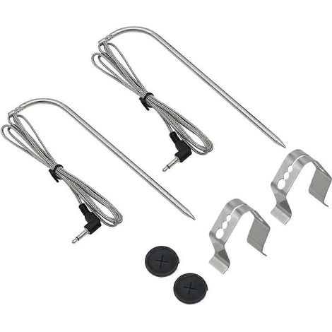 Sonde à viande pour granulés avec contrôle numérique, sonde de température avec clips et œillet de fixation. (1/5)