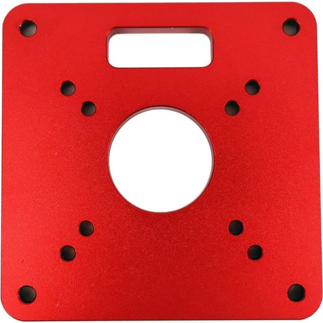 Placa insertable de aluminio rojo para mesa de fresadora universal, tablero plegable para bancos de carpintería. (1/4)