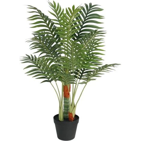 Palmier artificiel, 3 troncs verts, 85 cm de long, en polypropylène (PP). (1/5)