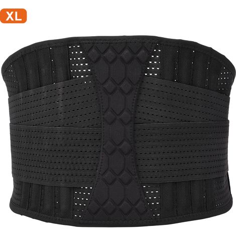 Ceinture lombaire respirante en nylon pour le sport, soutien lombaire et soulagement des douleurs - Taille XL, noir (1/5)