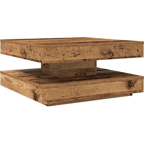 Maison Exclusive - Table basse rotative à 360 degrés vieux bois 70x70x34,5 cm