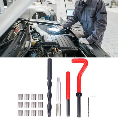 17-teiliges Gewindereparaturset aus Edelstahl, Gewindebohrer, Gewindebohrerschlüssel, M10x1 Gewindewerkzeug (1/5)