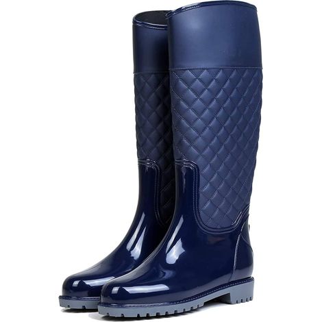 Bottes de Pluie Femme Bottes en Caoutchouc Haut Wellington Boots Chaussures Imperméable (1/5)