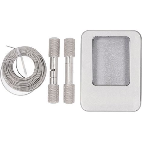Scie à fil de corne en acier inoxydable, outil de coupe d'écornage de corde de poche à main avec poignées pour urgence de vache et de mouton