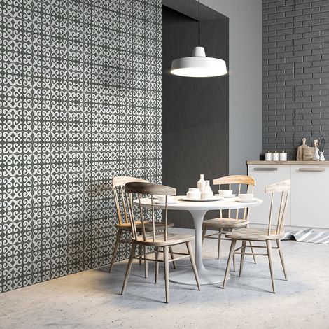 Sticker Mural Carrelage adhésif Cuisine Salle de Bain - 60 STICKERS CARREAUX DE CIMENT AZULEJOS FLORIA - 60stickers20x20cm (1/5)