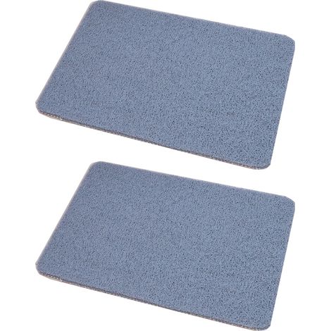 2er-Pack graue rutschfeste Duschmatte, 60 x 40 cm, rutschfeste Badewannenmatte, weiche PVC-Luffa-Badematte für Badezimmer, schnelltrocknend