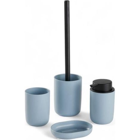 Ensemble de 4 accessoires de SDB - TODAY - UTILITY - Gobelet, distributeur savon, brosse WC - Blue (1/3)