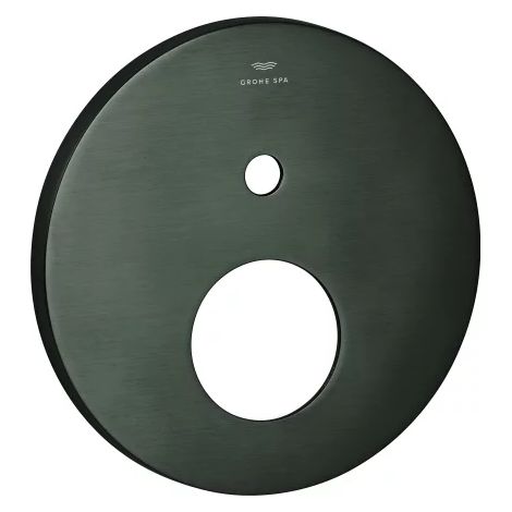 GROHE rosace 48616, ronde, pour façades de mitigeurs monocommande avec inverseur 2 voies, hard graphite brossé, 48616AL0